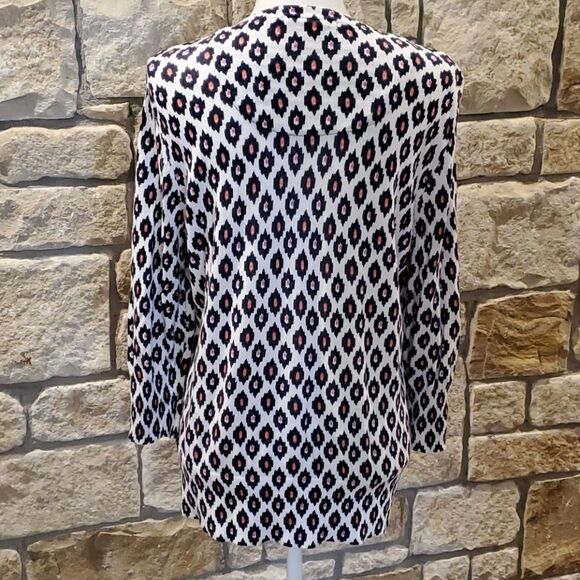 Foxcroft Pink/Blue Cardigan Size large button down lightweight - Picture 4 of 5